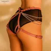 Ensembles de soutiens-gorge 2023 Sex Toys Produits pour adultes pour femmes Couple BDSM Fétiche Sous-vêtements érotiques Harnais de corps Chaîne en or Ceinture rose Bondage Gear L230518