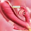 Massager 3 in Dubbele Tong Likken Tepel Vibrator Verwarming g Spot Clitoris Stimulator Vaginale Anale Orgasme Dildo voor Vrouwen