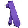 Bow Ties Purple 6.5 CM Slim Necktie And Clip Set For Man Business Party Men's Solid Tie Shirt Accessories Fashion Gift