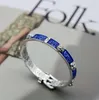 designer jewelry bracelet necklace ring high quality Qi personality blue enamel head interlocking belt couple Bracelet