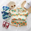 Clothing Sets Summer Children's Clothing Set Wave Beach Set Cool Girl T-shirt and Shorts 2PCS Set