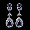 Dangle Chandelier AMC Korea Luxury Dark Blue Long Drop Earring Zircon Ear Studs Navy Blue Bridal Wedding Party Jewelry Accessories Gifts For Women 230602