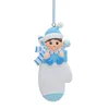 Maxora Personalized Baby Boy & Girl Mitten Christmas Ornaments Write Own Name As Craft Souvenir For Natal Baby First Gifts