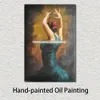Toile Premium Art Espagnol Flamenco Danse Peintures À L'huile Peintes À La Main Illustration Figurative pour Restaurant Patios