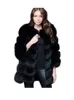 ザドリンの新しい贅沢長さの人工毛皮コートレディース厚い暖かい冬のコートふわふわした毛皮ジャケット女性人工毛皮コートヒョウ柄の革張りパーティーベスト