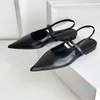 toteme designer hoge hakken sandalen vrouwen puntige schoenen professionele formele schoenen leer ondiepe mond terug riem zwart