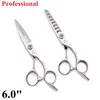 Tools 6.0 Hair Scissors Professional High Quality Hairdressing Scissors Barber Thinning Scissors 440C Japanese Steel Cut Shears 9022#