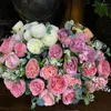Dekoracyjne kwiaty piękne vintage austin róża sztuczna jedwabna bukiet flores dom domowy dekoracja ślub
