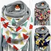 Scarves Women Winter Plush Lined Triangle Scarf With Adjustable Clip Tie-Dye Paisley Butterfly Print Shawl Wrap Cold Weather Warm