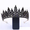Tiaras Black Crystal Leaves Party Crown Crown Crondress Rhinestone Pageant Diadem Bride Bride Hairdge Hair Nawly Drop Delive dhmrm