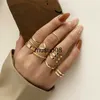 Anéis de banda VAGZEB Bohemian Gold Color Wide Rings Set For Women Girls Hollow Butterfly Heart Moon Finger Tail Rings Bijoux Jewelry Gifts J230602