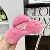 Multicolor Furry Hair Clips from Designers High-Quality Patterned Hairpins Featuring Classic Lettering Available in 11 Colors, Luxury Winter Accessories