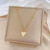 Chaînes En Acier Inoxydable Colliers Fine Doux Coeur Shell Pendentif Perle Chaîne Kpop Choker Dames Collier Pour Femmes Bijoux Cadeaux