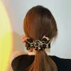 Sonbahar ve Kış Pony Tails Tutucu Yeni Yuvarlak Tokalı Yay Leopard Circle Çek Diamond Butik Kuiality Lether Band