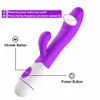 Masseur 30 vitesses rechargeable portable en silicone pour adulte Clitoris clitoridien G Spot Vibromasseur lapin double moteur pour femme