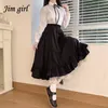 Robes Kawaii Midi Jupes Longues Femmes Multi Couche À Volants Goth Noir Jupes Plissées Japonais Haruku Doux Taille Haute Jupe Lolita Jupe