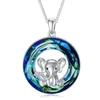 Pendentif colliers 2023 exquise mode ronde éléphant collier en alliage de Zinc bijoux femme anniversaire cadeau mariage