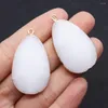 Pendant Necklaces Natural Stone Alabaster Teardrop Shaped Faceted 22x40mm For Making Jewelry DIY Necklace Earring Fine Elegant Accessories