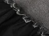Capris Women Dżins Mesh Patchwork Lace Spódnica wysoka w talii Asymetryczna falbła tiul gotycki elegancki spódnice Faldas Mujer 2022 Koreański