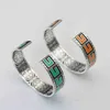 50% de desconto em joias de grife pulseira colar anel quadrado largo Laranja Verde Esmaltado Casal Pulseira