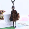 Pendant Necklaces 2023 Women French Paris Girl Doll Necklace Cute Bead Dress Handmade Crystal Fashion Jewelry Gift