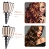 Fers à friser 3Barrel Iron 2532mm Chauffe Rapide Tourmaline Céramique Triple Barrels Beach Waves Egg Roll Hair Styling Tool 230602