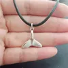 Hanger Kettingen Whale Tail Choker Ketting Zwart Leer Leuke Charme Mooie Voor Vrouw Man