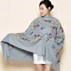 Scarves Autumn Winter Red Embroidery Female Soft Pashmina Scarf Women Cashmere Long Shawl Wrap Warm Blanket Tippet Drop