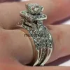 Band Rings Huitan Gorgeous Wedding Rings Women Micro Paved CZ Stone Full Bling Iced Out Engagement Bands Accessories Modern Fashion Jewelry J230602
