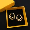 luxury designer earrings for women vintage cross pattern letter f earrings classic copper hoop earrings designer jewelry