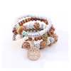 Charm Bracelets Alloy Rose Bracelet Tassels Manual Trend Mu Zhu Suit Group Combine Drop Delivery Jewelry Dhrcv