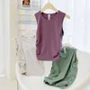 Luu 여자 탱크 Camis Camis Tops Tees T 셔츠 트랙 슈트 모든 스트레치 풀 플리팅 슬립 벨스 피트니스 조끼 달리기 요가 조깅 의류 달리기 의류