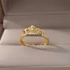 Anneaux De Bande Vintage Géométrie Anneaux Élégant Ouvert Zircon Princesse Couronne Cross Eye Knuckle Bague Goth Anniversaire De Mariage Bijoux Cadeau Bague J230602