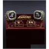 Anelli Cluster 2 pezzi 8 24 Bryant Basketball Team Champions Anello da campionato con scatola di legno Sport Souvenir Men Fan Gift 2023 Wholes 7MN6