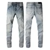 Jeans masculino Snake Rock rasgado listrado elegante de alta qualidade desgastado motociclista bordado jeans calçasznhr