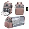 Diaper Bags Folding Mommy Bag Lightweight Portable Crib Bed Largecapacity Baby Backpack Female Outting Mummy 230601