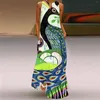 Casual Dresses Fashion Human Face Printed Maxi Dress Woman 2023 Elegant Vintage Summer Sleeveless V-Neck Long Runway Robe