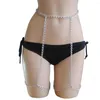 Gioielli per il corpo Catena da gamba sexy Bikini Pancia Spiaggia d'estate Collana a maglie in vita con coscia in cristallo argento Moda per le donne