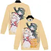 Erkek Hoodies Kuma Bear Anime O-Neck Sweatshirt Kadınlar/Erkekler Moda Uzun Kollu Sweatshirts 3D Baskılar Sıradan Sokak Giysileri