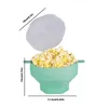 Miski silikonowe producent popcornu mikrofalowe wiadro składane poppers miski DIY odporne na ciepło rozszerzalne z pokrywką