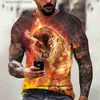 Heren T-shirts Tiger Fighting Animal Beast Fierce T-shirt 3d Print T-shirt Zomer Heren Oversized korte mouw Tops Tees Designerkleding voor heren T230602