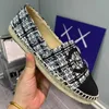 Дизайнерские эспадрильи, классические туфли-каналы, туфли Chanelshoes с плоской подошвой, плетение травы, дерма, роскошная повседневная женская обувь, лоферы, рыбацкие кроссовки, сандалии Chanells