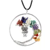 Pendentif Colliers Femmes Arc-En-Ciel 7 Chakra Améthyste Arbre De Vie Quartz Chips Hibou Collier Mticolor Sagesse Pierre Naturelle Drop Delivery Dhi4M