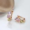 Stud New Fashion Cut Pink Purple Amethyst Olive Green Peridot Hook Earrings for Women Wedding Designer Jewelry