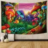 Tapestries Fairy Tale Forest Tapestry Wall Hanging Fantasy Magic Garden Mushroom Estetic Kid Girl Bedroom vardagsrum Dorm Party Decor 230601