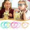 Strohgläser, lustige weiche PVC-Gläser, flexible Trinkhalme, Kinderpartyzubehör, Barzubehör, Zubehör, Kreativitätsspielzeug