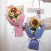 Kwiaty dekoracyjne słonecznik szydełkowy bukiet ins ręcznie robiony dzianina Dekor prezentu Creative Ręcznie tkany Dzień Matki