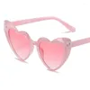 Lunettes de soleil Vintage Cat Eye femmes marque Designer coeur lunettes de soleil femme mode gelée couleur dégradé grand cadre