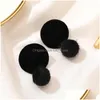 Stud Korean Winter Hair Ball Earrings Geometric Flannelette Round Tassel Ear Nail European Women Female Business Party Earring Jewel Dhfxl