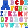Noções de costura Ferramentas Chenille Letra Iron Ones Colorf Camouflage Varsity Azes Alphabet Letters Appliques For Diy Drop Dhaf0